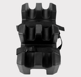 Gun holder rack for universal UTV, black plastic with four rifle slots and strap mounts