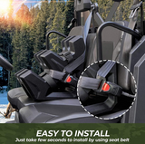 Gun Holder Rack for Universal UTV, black dual holsters mounted to seat with straps