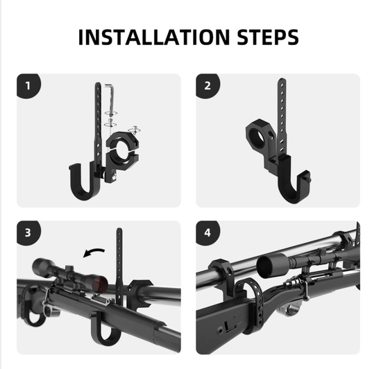 Gun Rack – Universal UTV (Aluminium) by DGT Agri, four-step installation guide