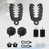 DGT Agri Tool/Gun Rack set for Polaris Ranger/General; two black U-shaped racks with mounting bases and hardware.