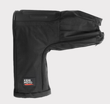 Handlebar mittens universal moulded, black fabric with KEMI MOTO logo patch