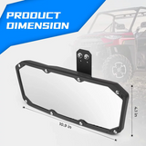 Rear View Mirror for Polaris Ranger by DGT Agri, black metal frame with mounting bracket, 10.9 in wide × 4.1 in tall.