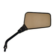 Mirror - universal right-hand 10mm square ATV mirror, black stem, brown-tinted glass