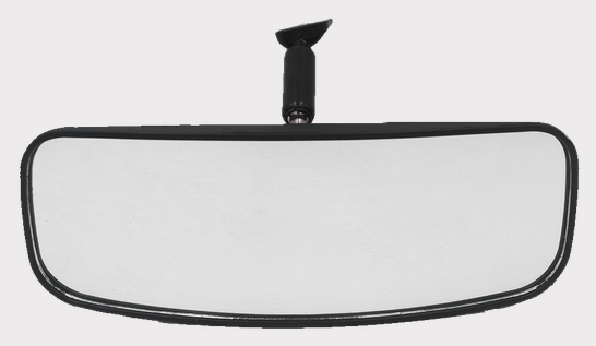 Central Mirror – Universal UTV for Polaris Ranger, black frame with top mounting bracket