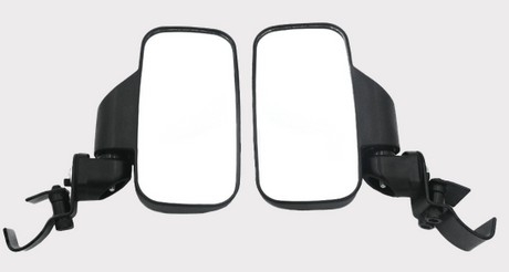 Side mirror pair for universal UTV by DGT Agri, black housings with mounting clamps