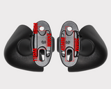 Side Mirror Set for Honda CBR600RR/929RR/1000RR, black plastic mirror housings with metal mounting plates, 2 pieces