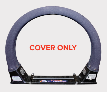 Replacement Trax LifeGuard cover by DGT Agri, blue padded U-shaped shield on a black base (cover only)