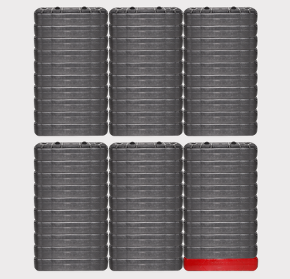 Refurb Kit – Trax LifeGuard by DGT Agri; six black ribbed plastic tanks.