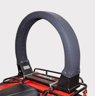 DGT Agri LifeGuard CPD & Mounting - Trax, black, curved protective arch mounted on a red utility vehicle.