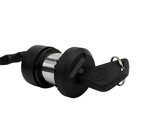 Ignition key switch and lock set for CFMOTO CForce 400-1000, black plastic with metal cylinder