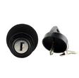 DGT Agri 2-piece ignition key switch set for Can-Am Outlander/Commander (2016–2019), black circular lock with key slot.