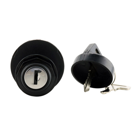 DGT Agri 2-piece ignition key switch set for Can-Am Outlander/Commander (2016–2019), black circular lock with key slot.