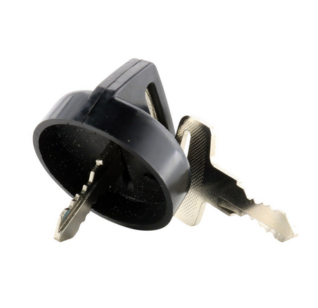 Ignition key switch for Can-Am Outlander/Commander (2016-2019), by DGT Agri, with black plastic housing and metal key.