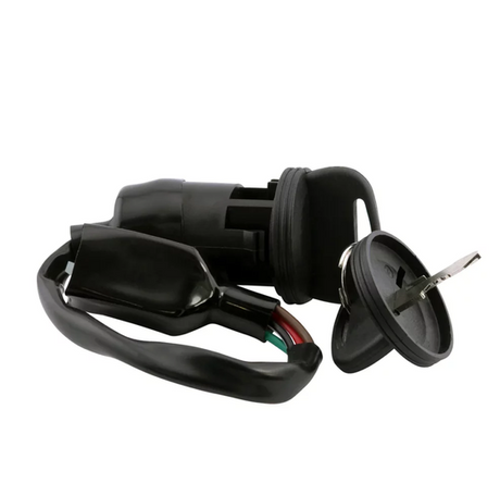 Ignition key switch with wiring harness and key, black plastic body for Yamaha YFM90/YFM110 Raptor by DGT Agri