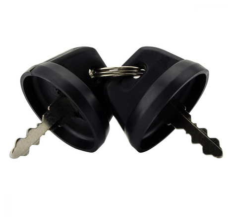 Ignition key switch set for Yamaha YFM90 Raptor, 2-key pair in black plastic housings