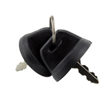 Ignition key switch for Yamaha YFZ450, 2-position; black plastic housing with two keys.