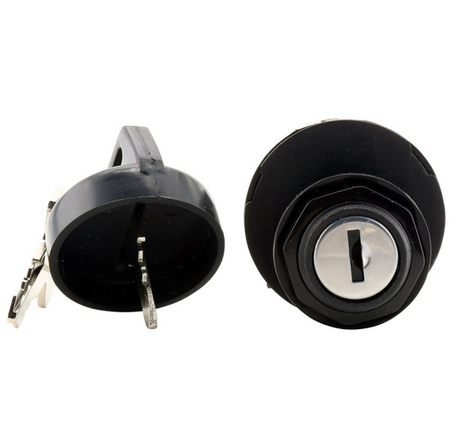 2-pack ignition key switches, 3-position, for Can-Am Outlander/DS450 (2008–2020), DGT Agri, black plastic
