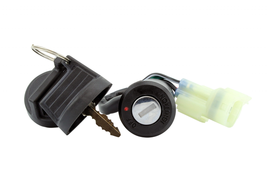 Ignition key switch 2-position assembly for Arctic Cat 90/Kawasaki KFX90, black housing with green connector (DGT Agri)