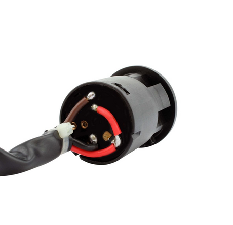 Ignition Key Switch, 3-Position, black plastic housing with red and brown wires for Arctic Cat 250/300 Utility
