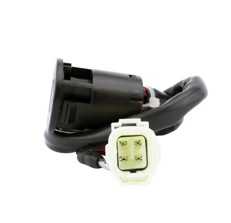 Ignition key switch, 3-position for Arctic Cat 150 Utility (2009–2019) with black housing and white 4-pin connector.