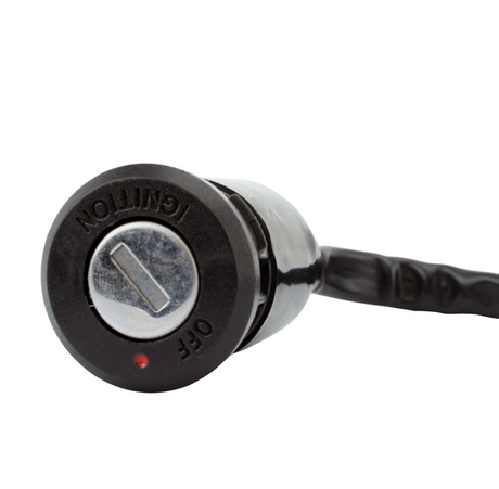 Ignition key switch, 2-position for Can-Am DS250 (2006–2019); black plastic housing with metal key slot