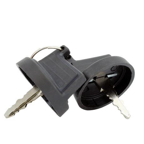 Ignition key switch for Honda TRX400EX/X (2005–2014) by DGT Agri, black plastic housing with two keys