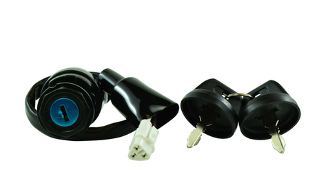 Ignition key switch 2-position with two black keys and wiring harness by DGT Agri for Kawasaki KVF650/750 Brute Force