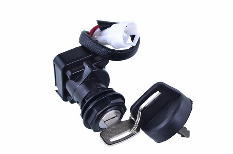 Ignition key switch 2-position for Suzuki LTZ90 QuadSport, black housing with metal key (DGT Agri)