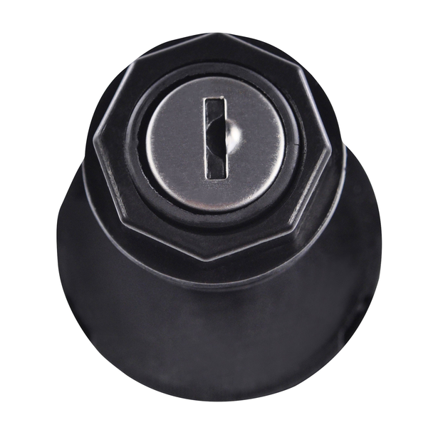 Ignition key switch, 4-position, black housing with silver lock cylinder
