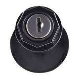 Ignition key switch, 4-position, black housing with silver lock cylinder