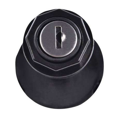 Ignition key switch, 4-position, black housing with silver lock cylinder