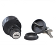Ignition key switch 3-position for Polaris Ranger/Sportsman and Yamaha Viking, black housing with mounting ring and key