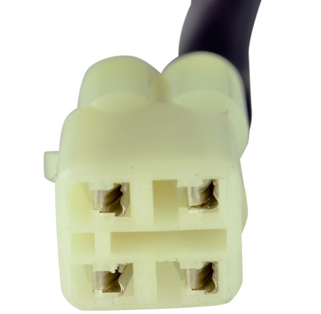 Ignition key switch connector, white plastic, 4-pin with black wire for Honda TRX450R/ER