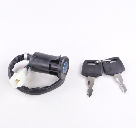 Ignition key switch, 2-position, DGT Agri universal fitment with wiring harness and two keys.