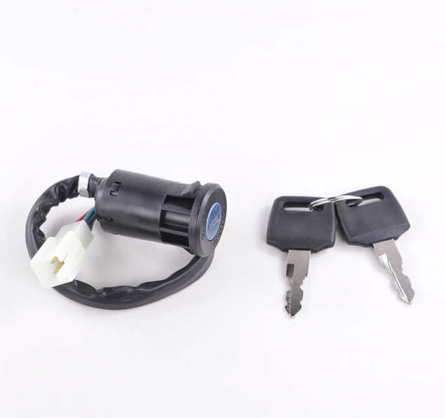 Ignition key switch, 2-position, DGT Agri universal fitment with wiring harness and two keys.
