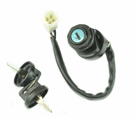 Ignition key switch set with two keys - 2-position for Yamaha ATVs (1985–1995) by DGT Agri with wiring harness