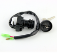 Ignition key switch and key, 2-position, Kawasaki KLF300/400/KVF400, black plastic with wiring harness