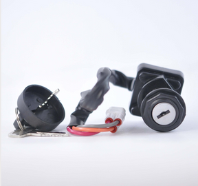 Ignition key switch with two keys and wiring harness, black plastic housing for ATV DVX400/KFX400/LTZ400