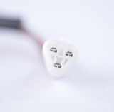 Ignition key switch connector, white plastic, 4-pin plug, DGT Agri.