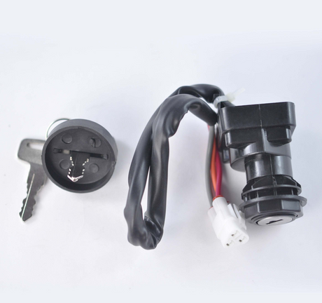 Ignition key switch with wiring harness and key, DGT Agri, for Arctic Cat DVX400 / Kawasaki KFX400 / Suzuki LTZ400