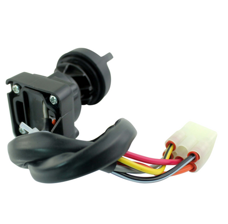 Ignition key switch by DGT Agri for Suzuki ATVs (LTF/LTA400 Eiger, LTA450/500/750 KingQuad) with wiring harness.