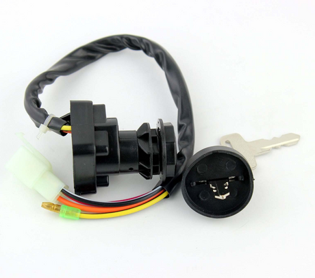 Ignition key switch, 2-position, black with wiring harness and key for Suzuki LT80/LTZ50 Quadsport (1987-2019)