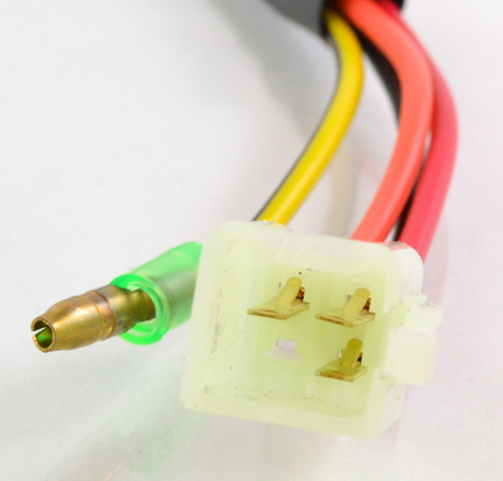 Ignition key switch 2-position for Suzuki LT80/LTZ50 quad, white 4-pin connector with red, yellow and black wires