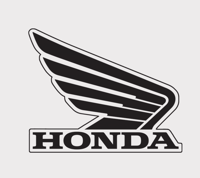Sticker - Honda wing emblem for right-hand tank, 133mm, black