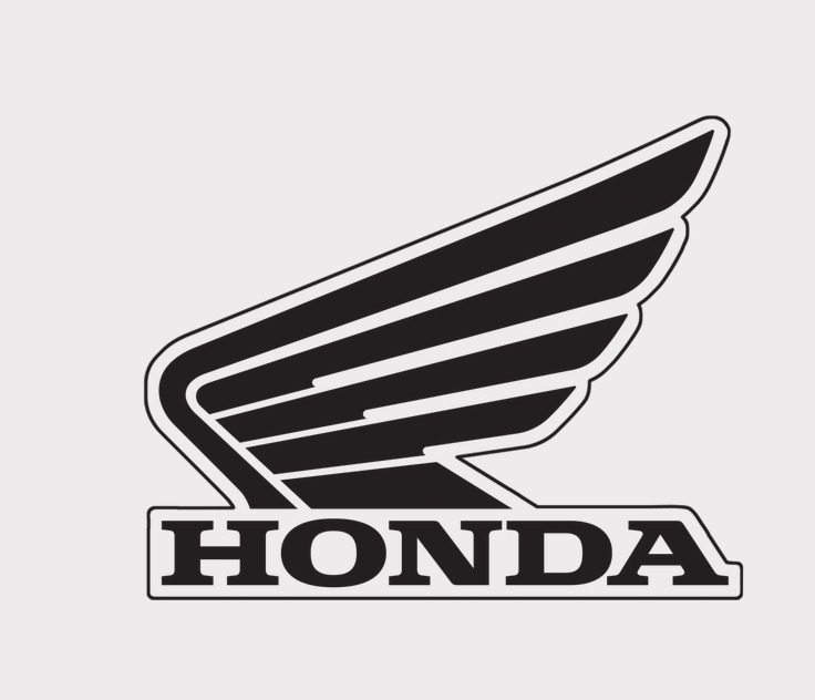 Sticker – Wing L/H Tank, black with Honda wing logo
