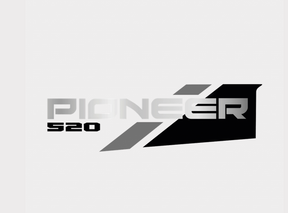 Sticker for Honda Pioneer SXS520 left rear side featuring PIONEER S20 graphic in silver and black