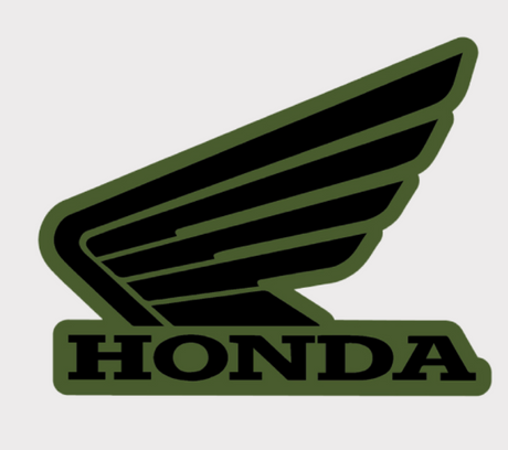 Sticker Wing L/H Tank Honda logo in black and green