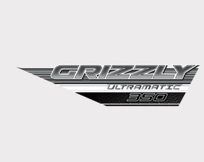 Sticker for Yamaha Grizzly 350 tank, right-hand side, silver Ultramatic 350 logo decal.