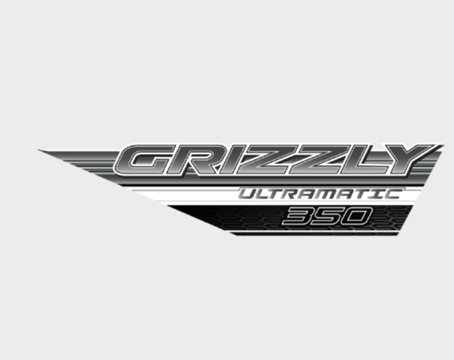 Sticker for Yamaha Grizzly 350 tank, right-hand side, silver Ultramatic 350 logo decal.