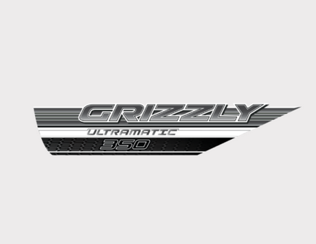Sticker Grizzly Ultramatic 350 decal for Yamaha 350 Grizzly L/H; black and silver design